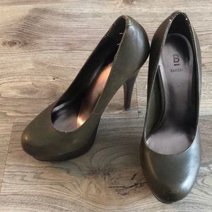 Super high platform olive green heels